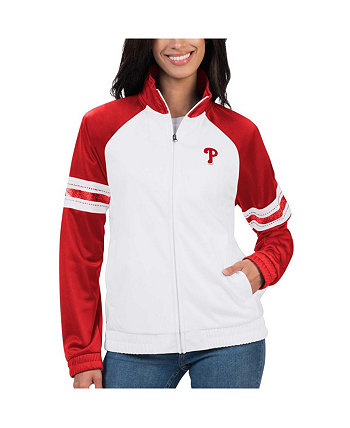 Женская белая спортивная куртка с молнией во всю длину Philadelphia Phillies Show Up реглан G-III