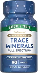 Nature's Truth Trace Minerals Supplement | 90 Tablets | Enhanced Mineral Booster | Non-GMO & Gluten Free Supplement Nature's Truth