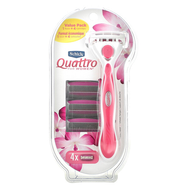 Quattro For Women, 1 бритва, 4 картриджа Schick