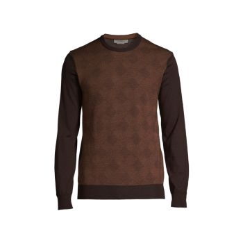 Checked Merino Wool Jacquard Sweater Corneliani