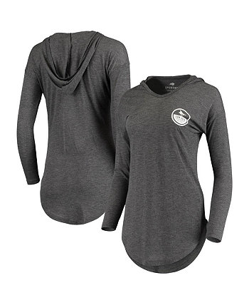 Women's Charcoal San Jose Sharks Sofia Tunic Long Sleeve Hoodie T-shirt Le Coq Sportif