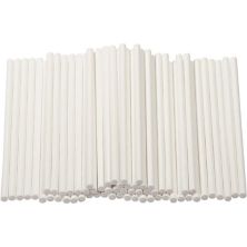 300 Pack Cake Pop Sticks 4 Inch Paper Treat Sticks For Lollipops, Candy Apples, Suckers (white) Bright Creations