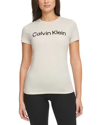 Женский топ с короткими рукавами и графическим логотипом Calvin Klein