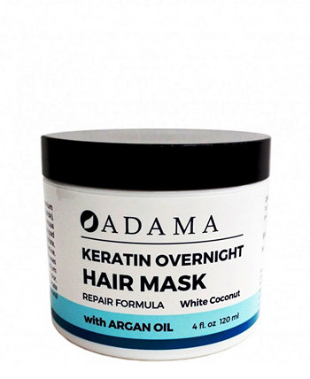 Кератиновая маска для волос Adama Minerals, белый кокос с аргановым маслом Zion Health