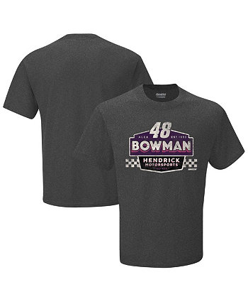 Мужская футболка Heather Charcoal Alex Bowman в винтажном стиле Duel Hendrick Motorsports Team Collection