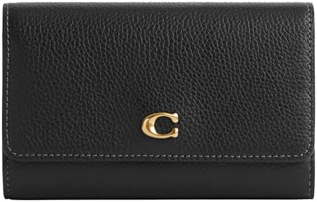 Coach Women's Polished Pebble Leather Essential Medium Flap Wallet Coach