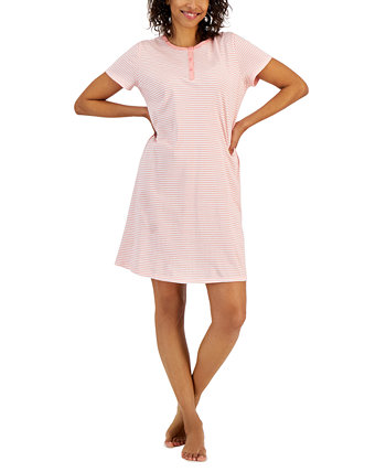 Женская ночная рубашка Henley из хлопка с принтом, созданная для Macy's Charter Club