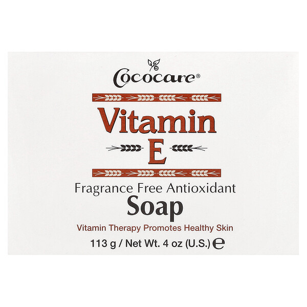 Кусковое мыло с витамином Е, без отдушек, 4 унции (113 г) Cococare