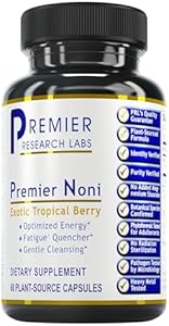 Premier Research Labs Premier Noni - Organic Noni Capsules, Noni Fruit Powder Pills, Noni Extract Supplement for Gut Health, Energy & Immune Health Support - 60 Vegetarian Capsules Premier Research Labs