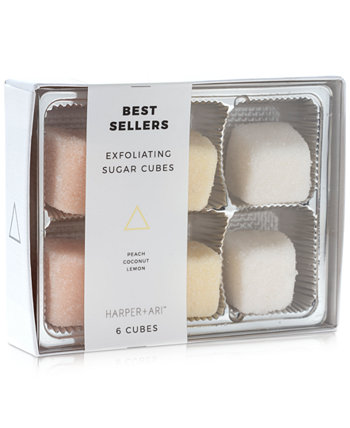 6 шт. Отшелушивающие сахарные кубики - бестселлеры - подарочный набор Harper + Ari