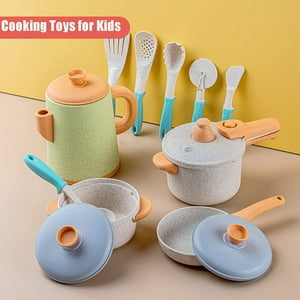 Pretend Play Kitchen Accessories Toys Set, Cookware Pots and Pans Cooking Utensils Playset Gifts for 3 4 5 Years Old Kids Girls Boys Toddler ANTIC DUCK