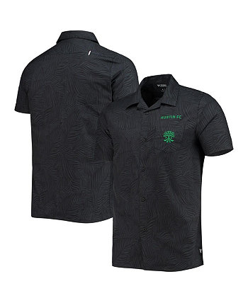 Мужские черные рубашки на пуговицах Austin FC с пальмовым принтом The Wild Collective