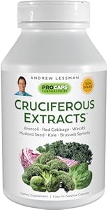 ANDREW LESSMAN Cruciferous Extracts 30 Capsules - High Levels of Glucosinolates and Sulforaphane from Broccoli, Red Cabbage, Mustard Seed, Wasabi, Brussels Sprouts and Kale Extracts, No Additives Andrew Lessman