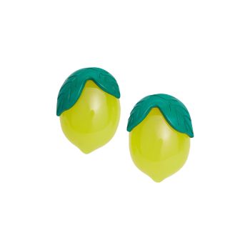Resin &amp; Enamel Lemon Stud Earrings Lele Sadoughi