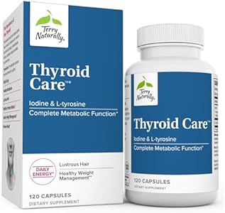 Terry Naturally Thyroid Care - 120 Capsules (Капсулы) - Complete Metabolic Function - with Iodine + L-Tyrosine - Non-GMO, Gluten Free, Kosher - 60 Servings (Порции) Terry Naturally