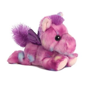 Aurora - Small Purple Bright Fancies - 7" Tutti Frutti Pegasus - Vibrant Stuffed Animal Aurora