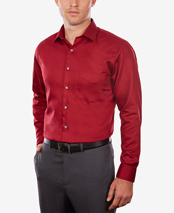 Мужская классическая / классическая классическая рубашка из эластичного атласа без морщин Van Heusen