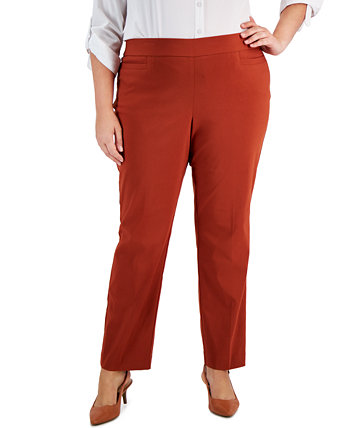 Plus Size High-Rise Pull-On Pants, Created for Macy's J&M Collection