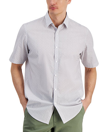 Мужская рубашка обычного кроя на пуговицах с зажимом в полоску, окрашенная в пряжу, созданная для Macy's Alfani