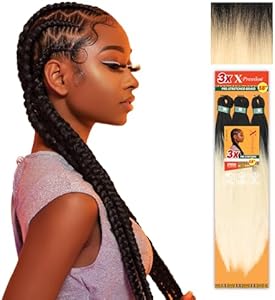 Sensationnel Xpression prestretched braiding hair - 3x xpression 58-inch kanekalon flame retardant smooth yaki braid - 3x x-pression 58 inch (1 pack, 1B OFFBLACK) Sensationnel