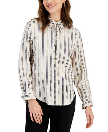 Женская рубашка в полоску с воротником добби Tommy Hilfiger