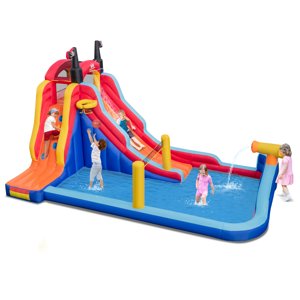 Infans Inflatable Water Slide Park Pirate Theme Bouncer Playhouse Castle without Blower INFANS