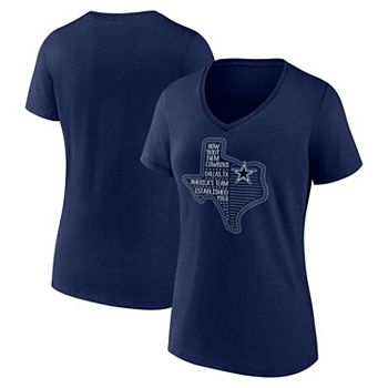 Женская Футболка Fanatics Navy Dallas Cowboys Hometown Defensive Stand V-Neck Fanatics Brands - White Label