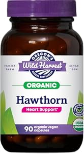 Oregon's Wild Harvest, Certified Organic Hawthorn Capsules (Капсулы) for Natural Health, 1200 MGS, 90 Count Oregon's Wild Harvest