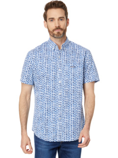 Рубашка из поплина классического кроя с короткими рукавами и пузырьковым принтом U.S. POLO ASSN.