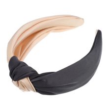 Top Knot Headband For Women Fashion Elastic Wide Hair Hoop Pink Gray Unique Bargains