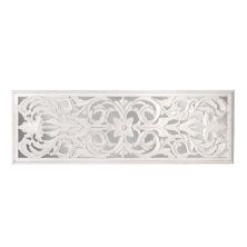 Состаренная светоотражающая белая деревянная настенная панель-медальон в стиле американского арт-декора American Art Décor