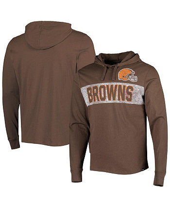 Мужской коричневый пуловер с капюшоном Cleveland Browns Field Franklin '47 Brand
