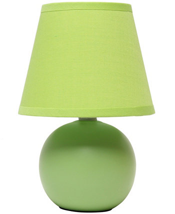 Nauru 8.66" Traditional Petite Ceramic Orb Bedside Table Desk Lamp with Tapered Drum Fabric Shade Creekwood Home