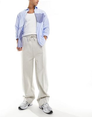 ASOS DESIGN heavyweight oversized wide leg sweatpants in white heather ASOS DESIGN