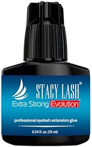 Extra Strong Evolution Eyelash Extension Glue Stacy Lash (0.17fl.oz/5ml)/1-2 Sec Dry/Retention – 8 Weeks/Professional Supplies/Black Adhesive STACY LASH