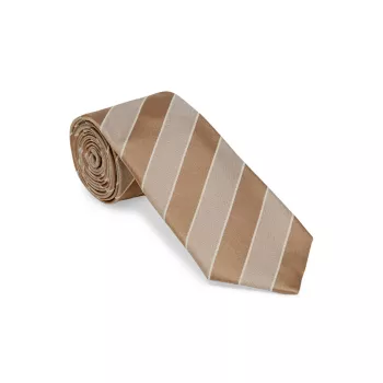 Полосатый шелковый галстук с шевроном Brunello Cucinelli