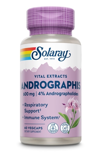 Экстракт андрографиса — 600 мг — 60 растительных капсул Solaray
