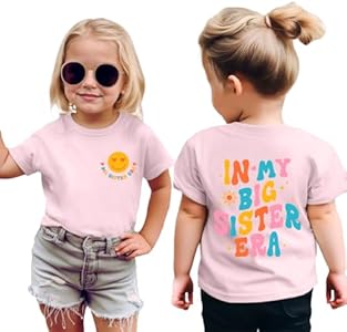 Toddler Big Sister Shirt in My Big Sis Era Graphic Tees Cool Big Sis Club Tshirt Announcement for Baby Girls Outfits YHHR