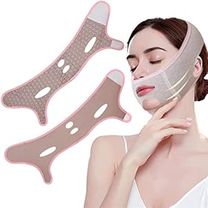 Reusable V Line Lifting Mask V Shaped Contouring Face Chin Up Strap High Elastic Prevent Facial Sagging for Women Enttgo