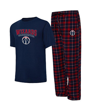 Мужской комплект для сна темно-синего цвета, красной футболки Washington Wizards Arctic и пижамных брюк College Concepts