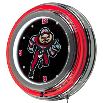 Ohio State Buckeyes Chrome Double-Ring Neon Wall Clock KOHL`S