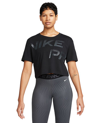 Женский укороченный топ с короткими рукавами и графикой Pro Dri-FIT Nike