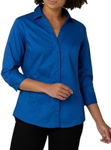 Riders by Lee Indigo Women's Plus Size Easy Care ¾ Sleeve Woven Shirt Riders by Lee Indigo