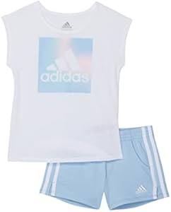 adidas girls 2 Piece Cotton French Terry Short Set Adidas