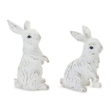 Melrose 2-Piece Carved Bunny Figurine Table Decor Melrose