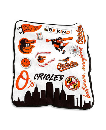 Плюшевое одеяло Baltimore Orioles размером 50 x 60 дюймов Native Raschel Logo Brand