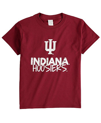 Youth Boys Crimson Indiana Hoosiers Crew Neck T-shirt Two Feet Ahead