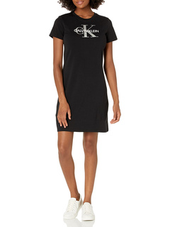 Платье-футболка с коротким рукавом и логотипом Calvin Klein