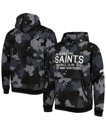 Мужской черный пуловер с капюшоном New Orleans Saints Camo The Wild Collective