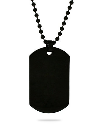 Мужское ожерелье с биркой из нержавеющей стали среднего размера с черным покрытием Eve's Jewelry